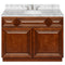 Brown Bathroom Vanity 42", Cara White Marble Top, Faucet LB4B CW438-42GN-4B