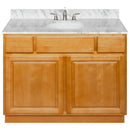 Brown Bathroom Vanity 42", Cara White Marble Top, Faucet LB4B CW438-42RC-4B