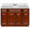 Brown Bathroom Vanity 48", Cara White Marble Top, Faucet LB3B CW494-48GN-3B