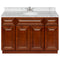 Brown Bathroom Vanity 48", Cara White Marble Top, Faucet LB5B CW494-48GN-5B