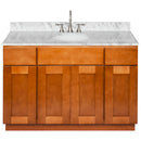 Brown Bathroom Vanity 48", Cara White Marble Top, Faucet LB7B CW498-48NP-7B