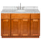 Brown Bathroom Vanity 48", Cara White Marble Top, Faucet LB7B CW498-48NP-7B