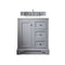 James Martin De Soto 30" Single Vanity Silver Gray with 3 cm Classic White Quartz Top 825-V30-SL-3CLW