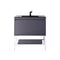 James Martin Milan 35.4" Single Vanity Cabinet Modern Grey Glossy Glossy White with Charcoal Black Composite Top 801V35.4MGGGWCHB