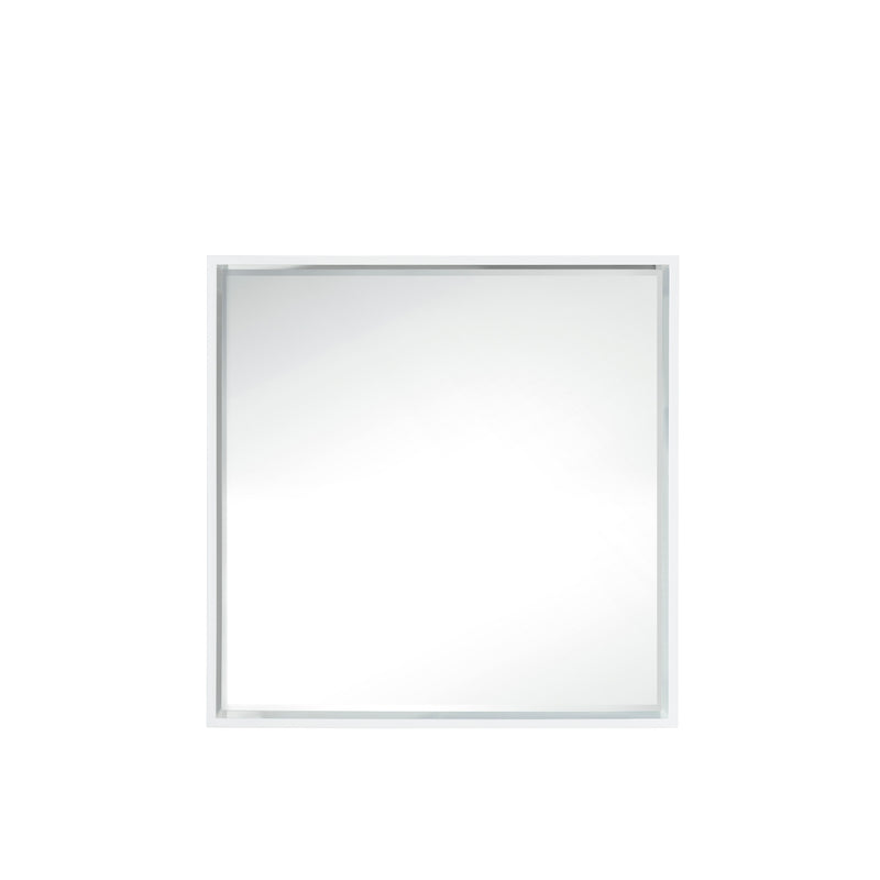 James Martin Milan 35.4" Square Cube Mirror Glossy White 803-M35.4-GW