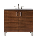 James Martin Metropolitan 36" Single Vanity American Walnut with 3 cm Grey Expo Quartz Top 850-V36-AWT-3GEX