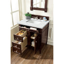 James Martin Brittany 30" Single Vanity Burnished Mahogany with 3 cm Ethereal Noctis Quartz Top 650-V30-BNM-3ENC