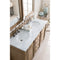 James Martin Bristol 60" Double Vanity Whitewashed Walnut with 3 cm Carrara White Top 157-V60D-WW-3OCAR