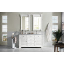 James Martin Savannah 60" Bright White Double Vanity with 3 cm Carrara White Top 238-104-V60D-BW-3CAR