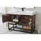 James Martin Columbia 48" Single Vanity Coffee Oak Matte Black with Glossy White Composite Top 388-V48-CFO-MB-GW