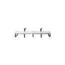 James Martin Three Boston 18" Wall Brackets Matte Black with 63" White Glossy Composite Countertop 055BK18MBK63WG2