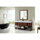 James Martin Columbia 72" Single Vanity Coffee Oak Matte Black with Glossy White Composite Top 388-V72S-CFO-MB-GW