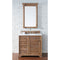 James Martin Savannah 36" Single Vanity Cabinet Driftwood with 3 cm Classic White Quartz Top 238-104-5511-3CLW