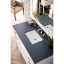 James Martin Addison 48" Single Vanity Cabinet Glossy White with 3 cm Charcoal Soapstone Quartz Top E444-V48-GW-3CSP