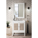 James Martin Athens 30" Single Vanity Cabinet Glossy White with 3 cm Classic White Quartz Top E645-V30-GW-3CLW