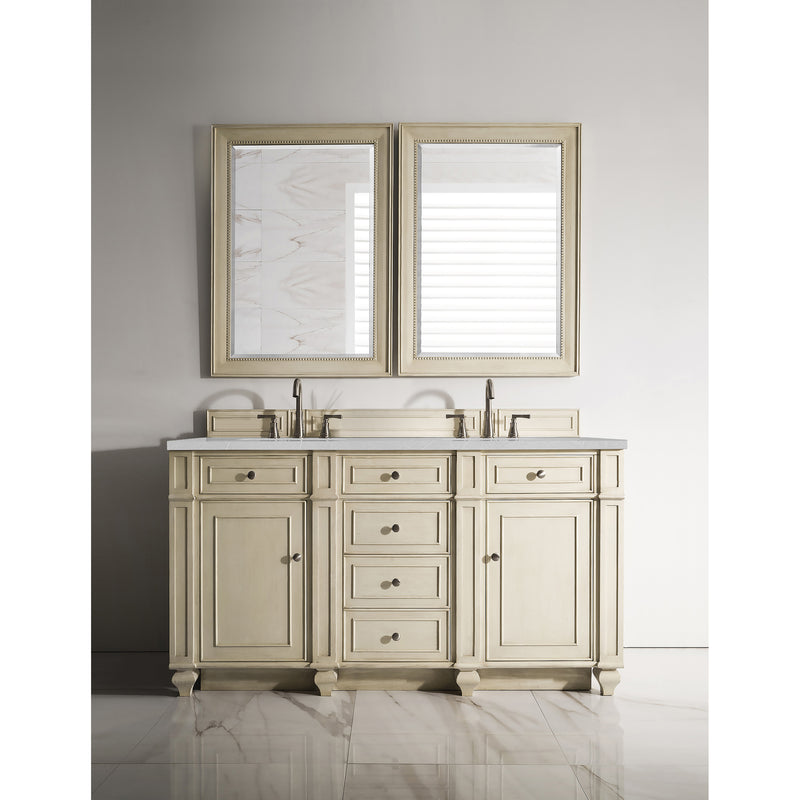 James Martin Bristol 60" Double Vanity Vintage Vanilla with 3 cm Eternal Serena Quartz Top 157-V60D-VV-3ESR