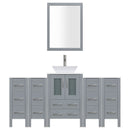 LessCare 84" Modern Bathroom Vanity Set with Mirror and Sink LV2-C9-84-G (Gray)