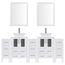 LessCare 108" Modern Bathroom Vanity Set with Mirror and Sink LV2-C21-108-W (White)