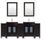 LessCare 108 Black Vanity Set - Two 36 Sink Bases, Three 12 Drawer Bases (LV3-C21-108-B)