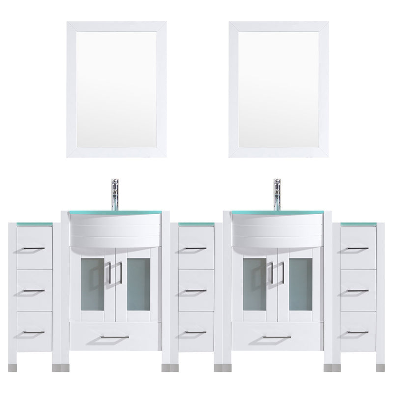 LessCare 108 White Vanity Set - Two 36 Sink Bases, Three 12 Drawer Bases (LV3-C21-108-W)