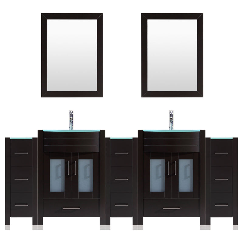 LessCare 96 Black Vanity Set - Two 30 Sink Bases, Three 12 Drawer Bases (LV3-C20-96-B)