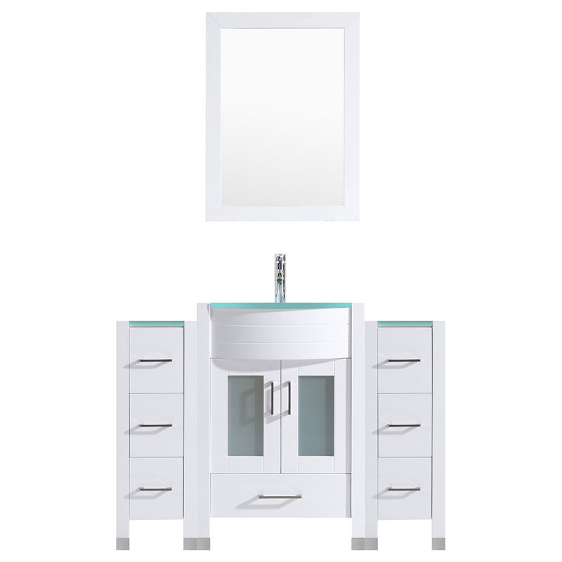 LessCare 48 White Vanity Set - One 24 Sink Base, Two 12 Drawer Bases (LV3-C4-48-W)