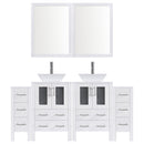 LessCare 72" Modern Bathroom Vanity Set with Mirror and Sink LV2-C16-72-W (White)