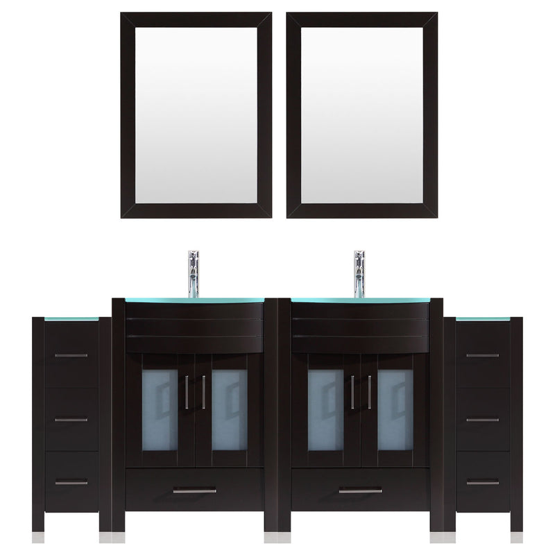 LessCare 84 Black Vanity Set - Two 30 Sink Bases, Two 12 Drawer Bases (LV3-C17-84-B)