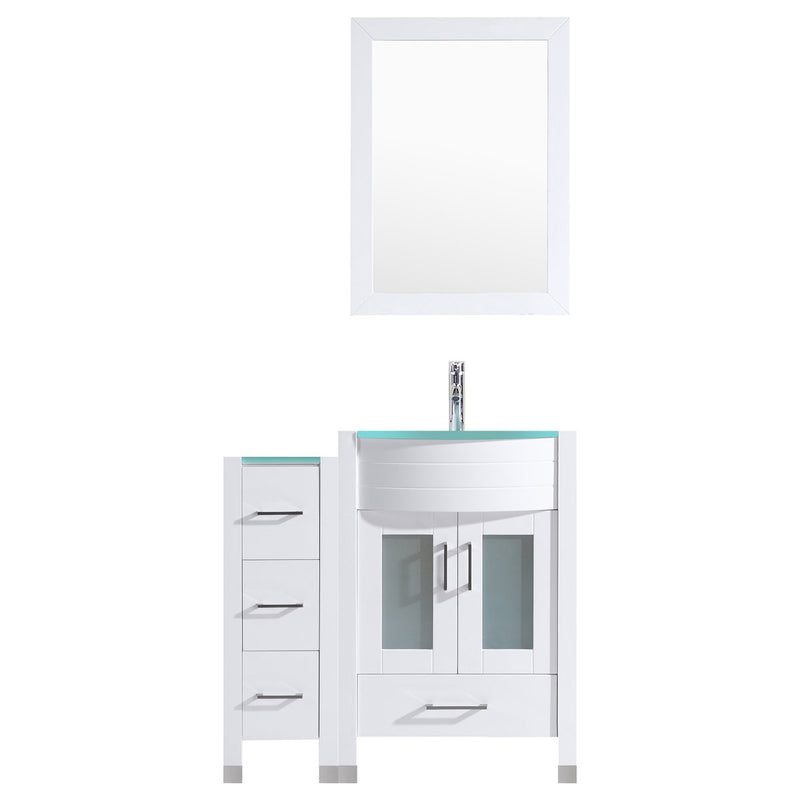 LessCare 36 White Vanity Set - One 24 Sink Base, One 12 Drawer Base (LV3-C1-36-W)