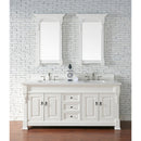 James Martin Brookfield 72" Bright White Double Vanity with 3 cm Classic White Quartz Top 147-V72-BW-3CLW