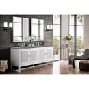 James Martin Athens 72" Double Vanity Cabinet Glossy White with 3 cm Gray Expo Quartz Top E645-V72-GW-3GEX