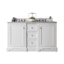 James Martin De Soto 60" Double Vanity Bright White with 3 cm Carrara Marble Top 825-V60D-BW-3CAR