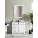 James Martin Bristol 36" Single Vanity Bright White with 3 cm Gray Expo Quartz Top 157-V36-BW-3GEX