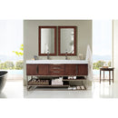 James Martin Columbia 72" Double Vanity Coffee Oak with Glossy White Composite Top 388-V72D-CFO-BN-GW