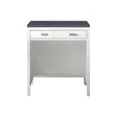 James Martin Addison 30" Free-standing Countertop Unit Makeup Counter Glossy White with 3 cm Charcoal Soapstone Quartz Top E444-CU30-GW-3CSP