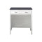 James Martin Addison 30" Free-standing Countertop Unit Makeup Counter Glossy White with 3 cm Charcoal Soapstone Quartz Top E444-CU30-GW-3CSP