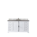 James Martin Providence 60" Single Vanity Cabinet Bright White with 3 cm Grey Expo Quartz Top 238-105-V60S-BW-3GEX