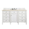 James Martin Brittany 60" Bright White Single Vanity with 3 cm Eternal Marfil Quartz Top 650-V60S-BW-3EMR