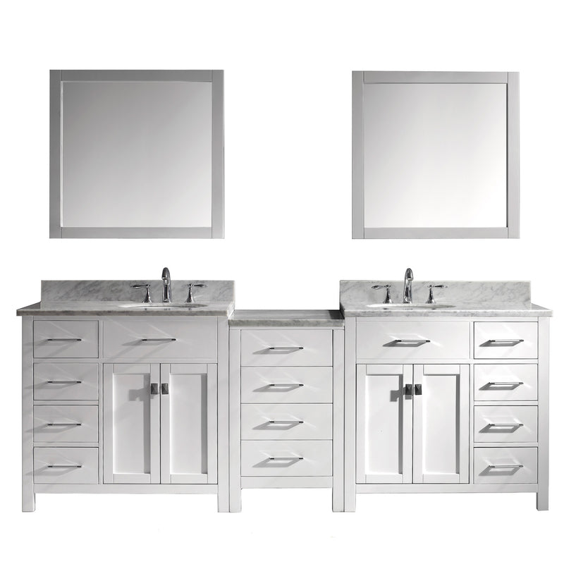 Virtu USA Caroline Parkway 93" Double Bathroom Vanity