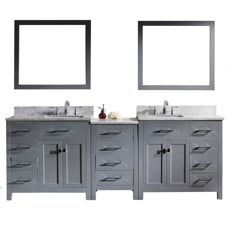 Virtu USA Caroline Parkway 93" Double Bathroom Vanity