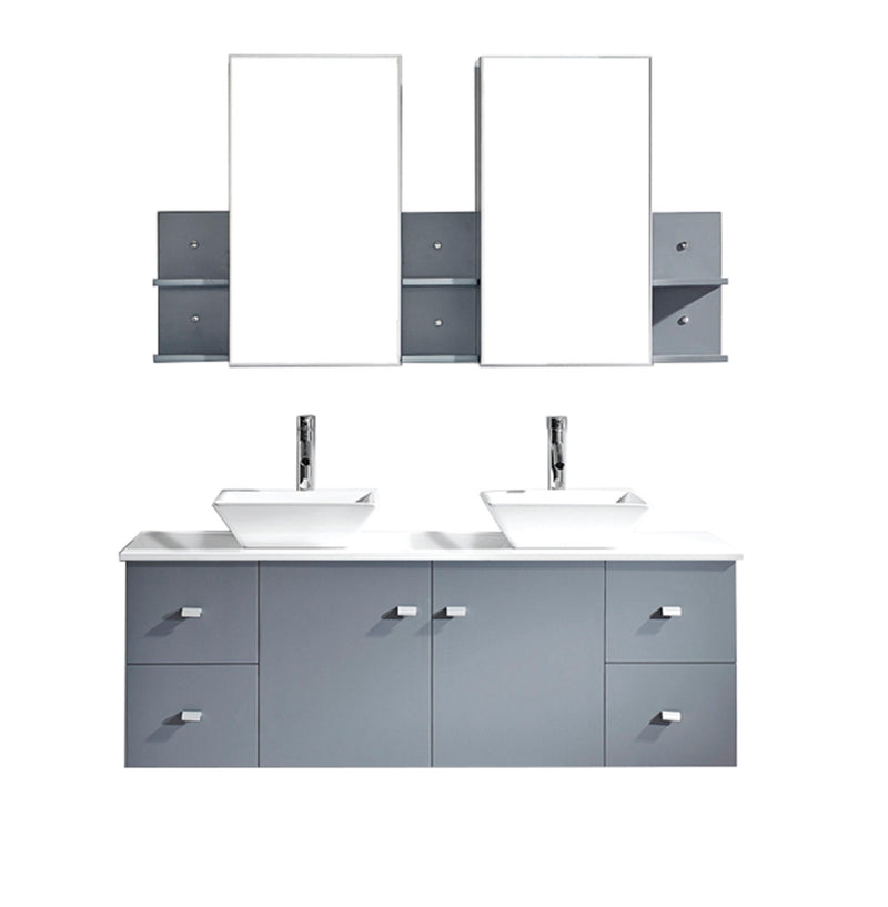 Virtu USA Clarissa 61" Double Bathroom Vanity