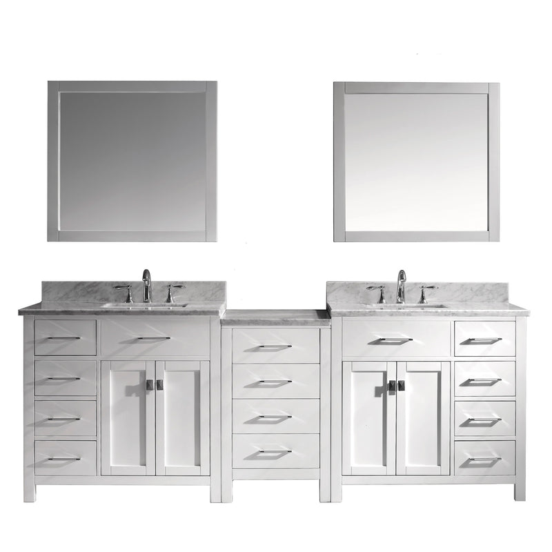 Virtu USA Caroline Parkway 93" Double Bathroom Vanity