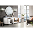 James Martin Athens 60" Single Vanity Cabinet Glossy White with 3 cm Carrara White Top E645-V60S-GW-3CAR