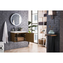 James Martin Columbia 24" Single Vanity Cabinet Latte Oak with White Glossy Resin Countertop 388-V24-LTO-WG