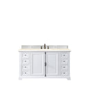 James Martin Providence 60" Single Vanity Cabinet Bright White with 3 cm Eternal Marfil Quartz Top 238-105-V60S-BW-3EMR