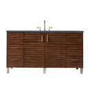 James Martin Metropolitan 60" Single Vanity American Walnut with 3 cm Charcoal Soapstone Quartz Top 850-V60S-AWT-3CSP