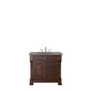 James Martin Brookfield 36" Warm Cherry Single Vanity with 3 cm Grey Expo Quartz Top 147-114-5586-3GEX