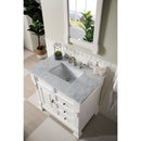 James Martin Brookfield 36" Bright White Single Vanity with 3 cm Carrara Marble Top 147-V36-BW-3CAR