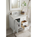 James Martin Palisades 36" Single Vanity Bright White with 3 cm Arctic Fall Solid Surface Top 527-V36-BW-3AF