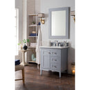 James Martin Palisades 30" Single Vanity Silver Gray with 3 cm Arctic Fall Solid Surface Top 527-V30-SL-3AF